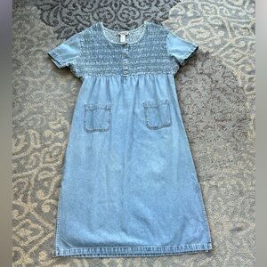 Vintage Bill Blass Ruched Denim Dress Blue PL